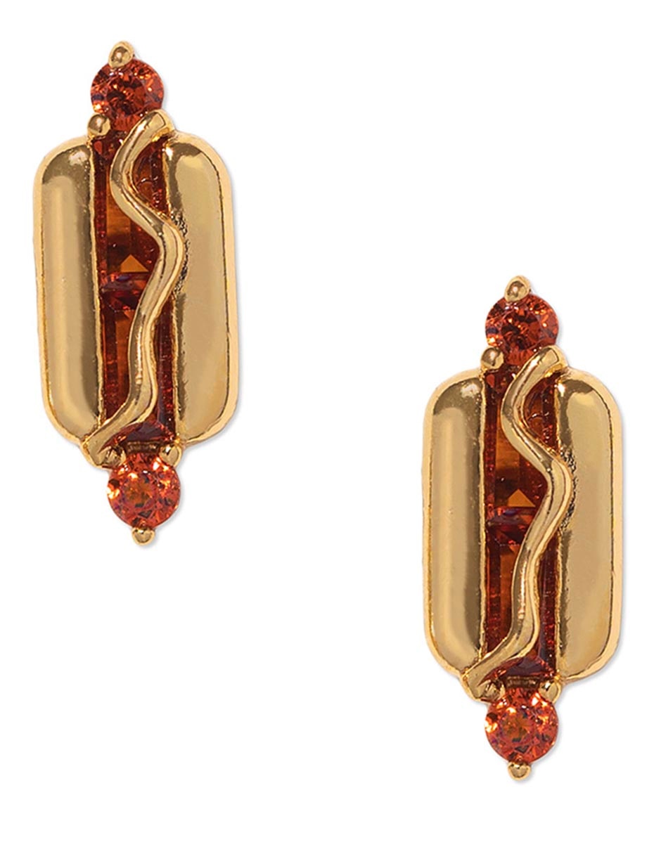 Aretes 18 K con acabado chapa de oro