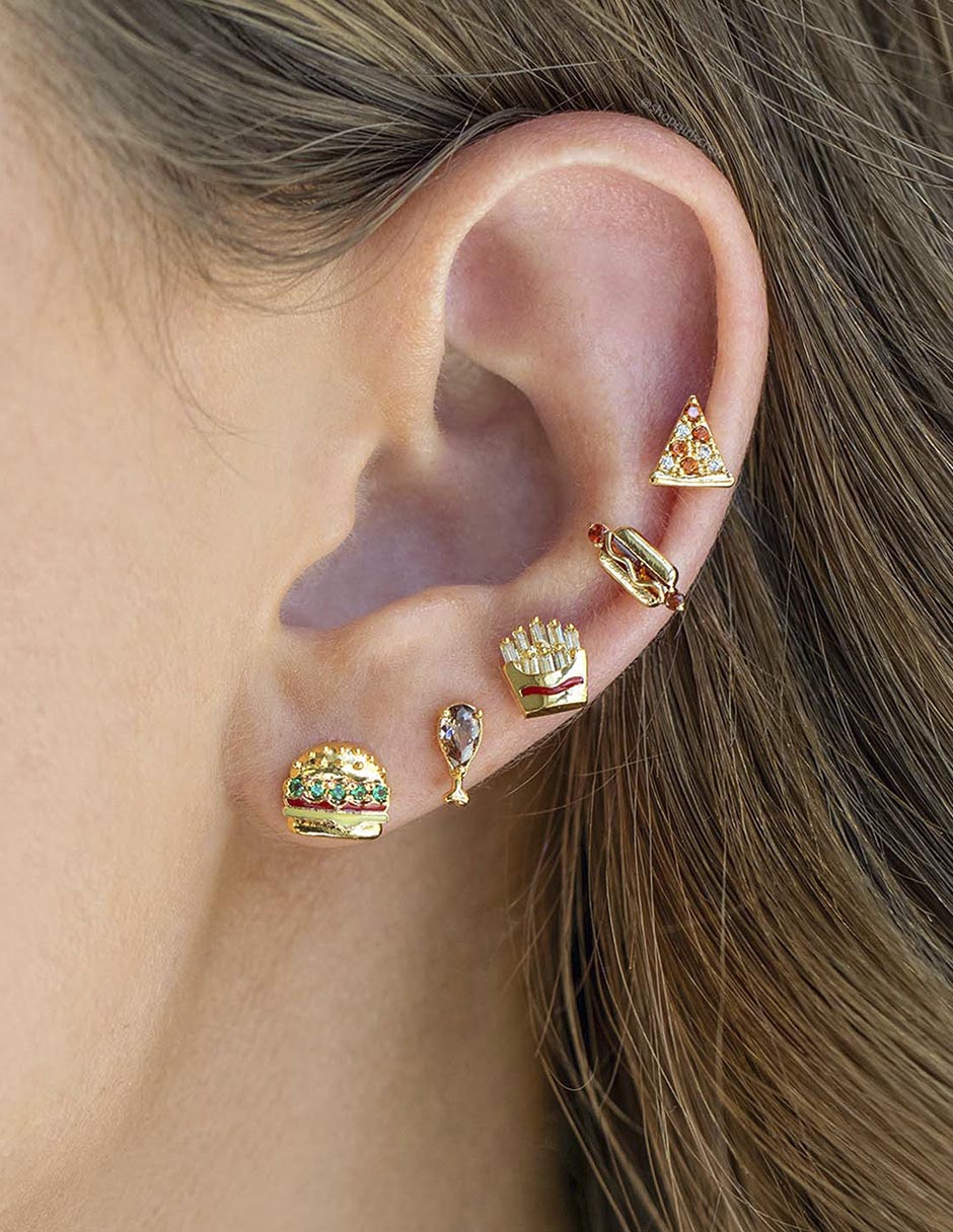 Aretes 18 K con acabado chapa de oro 2