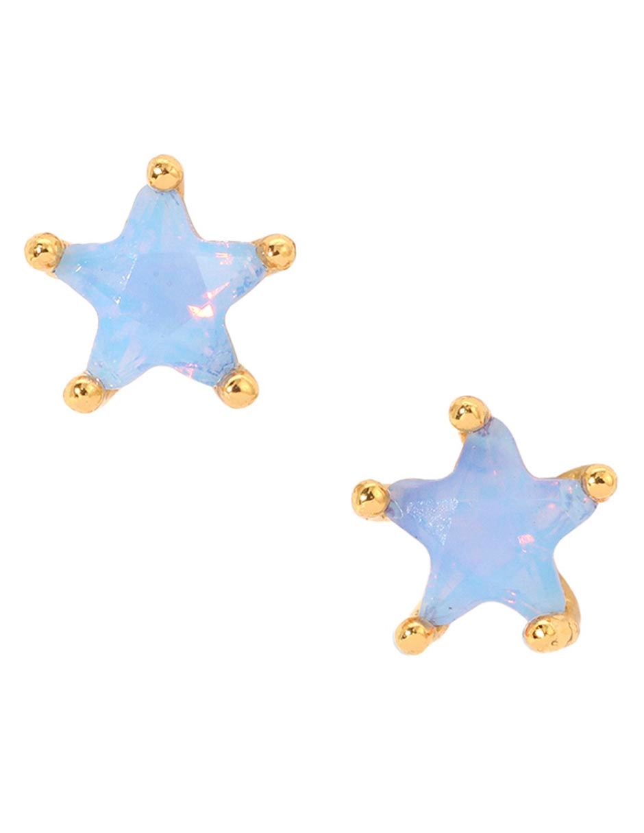 Aretes de estrella 18 K con acabado chapa de oro