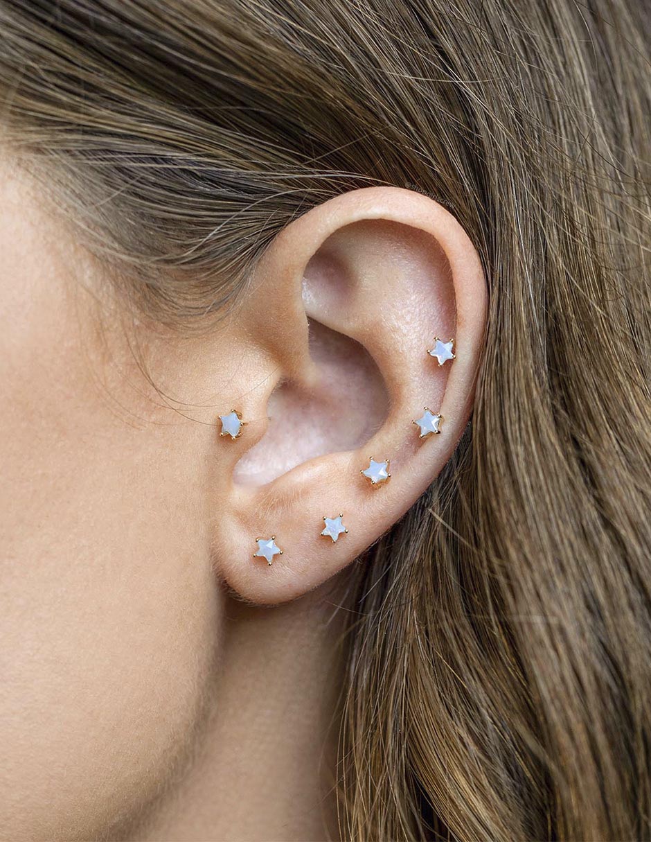 Aretes de estrella 18 K con acabado chapa de oro 3