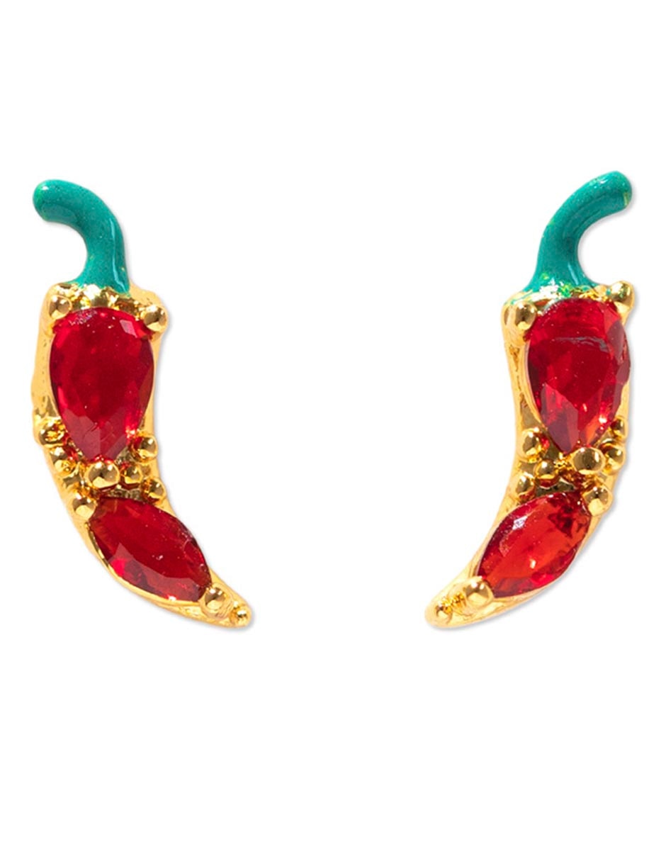 Aretes 18 K con acabado chapa de oro