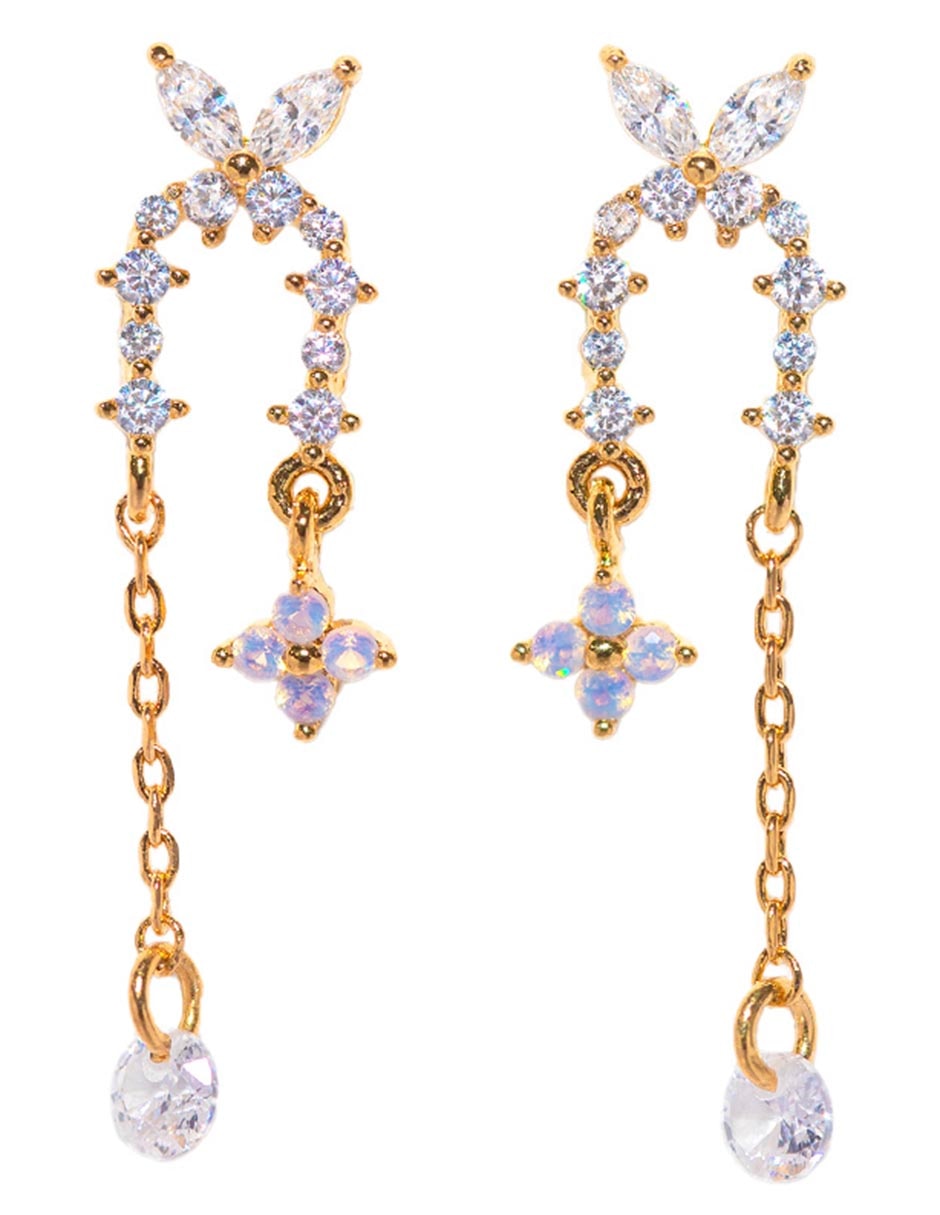 Aretes 18 K con acabado chapa de oro