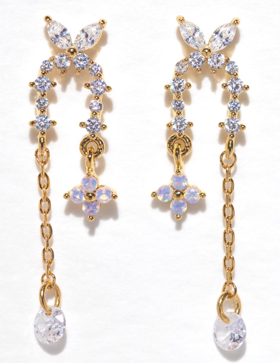 Aretes 18 K con acabado chapa de oro 2