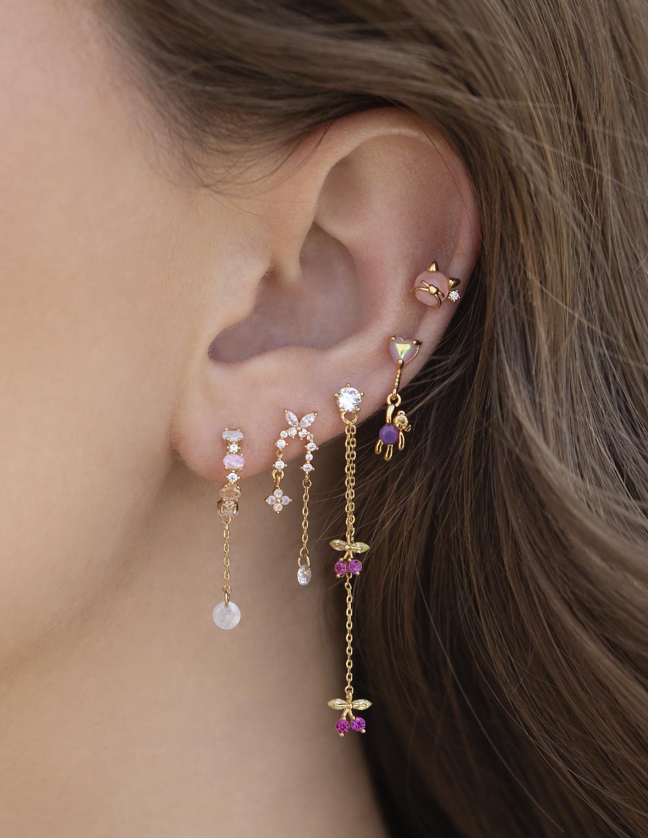 Aretes 18 K con acabado chapa de oro 3