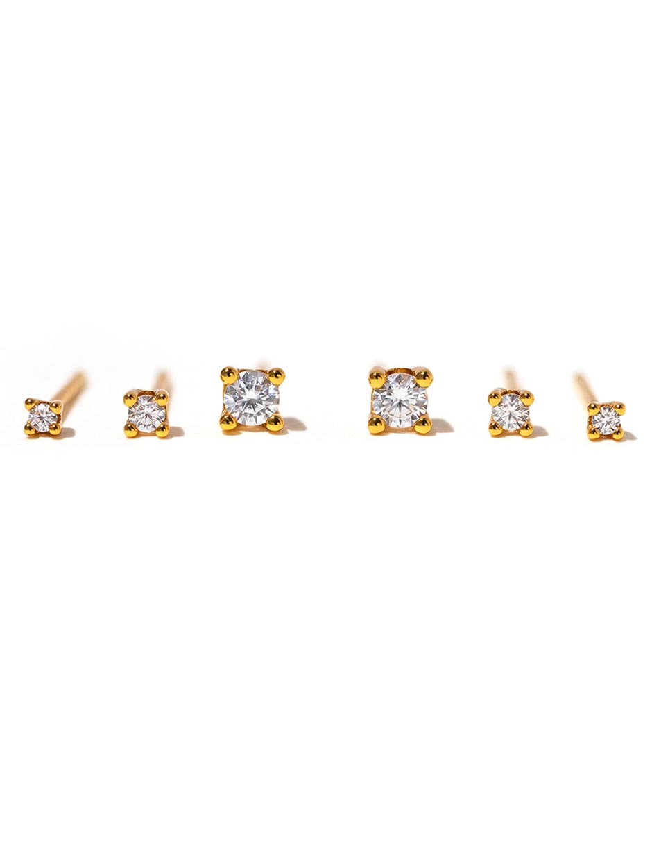 Aretes 18 K con acabado chapa de oro