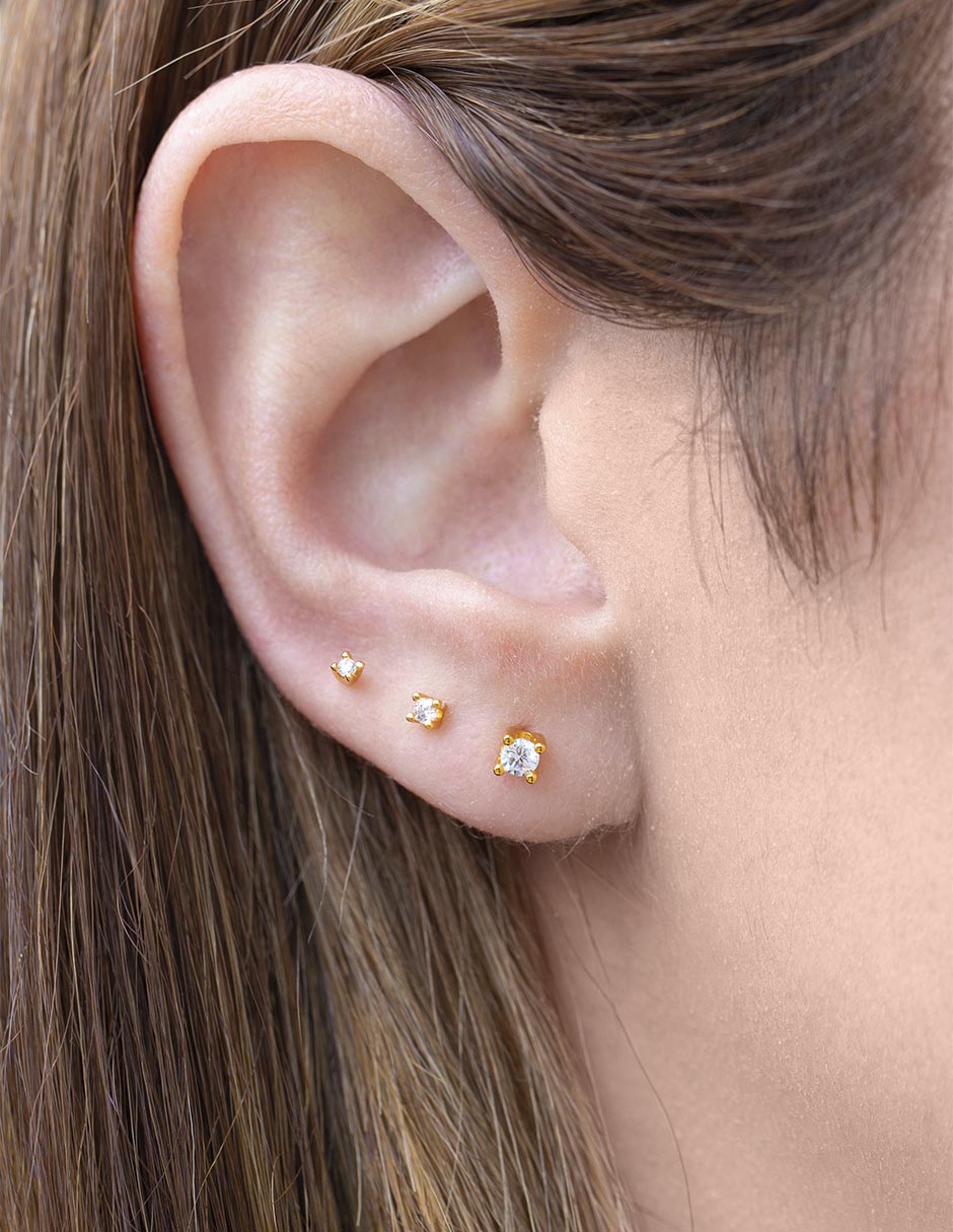 Aretes 18 K con acabado chapa de oro 3