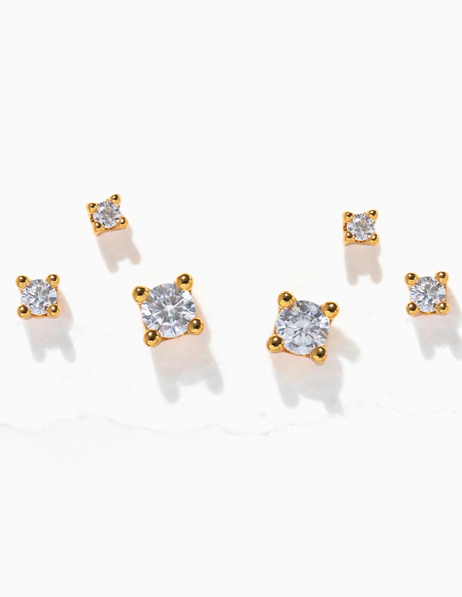 Aretes 18 K con acabado chapa de oro 4