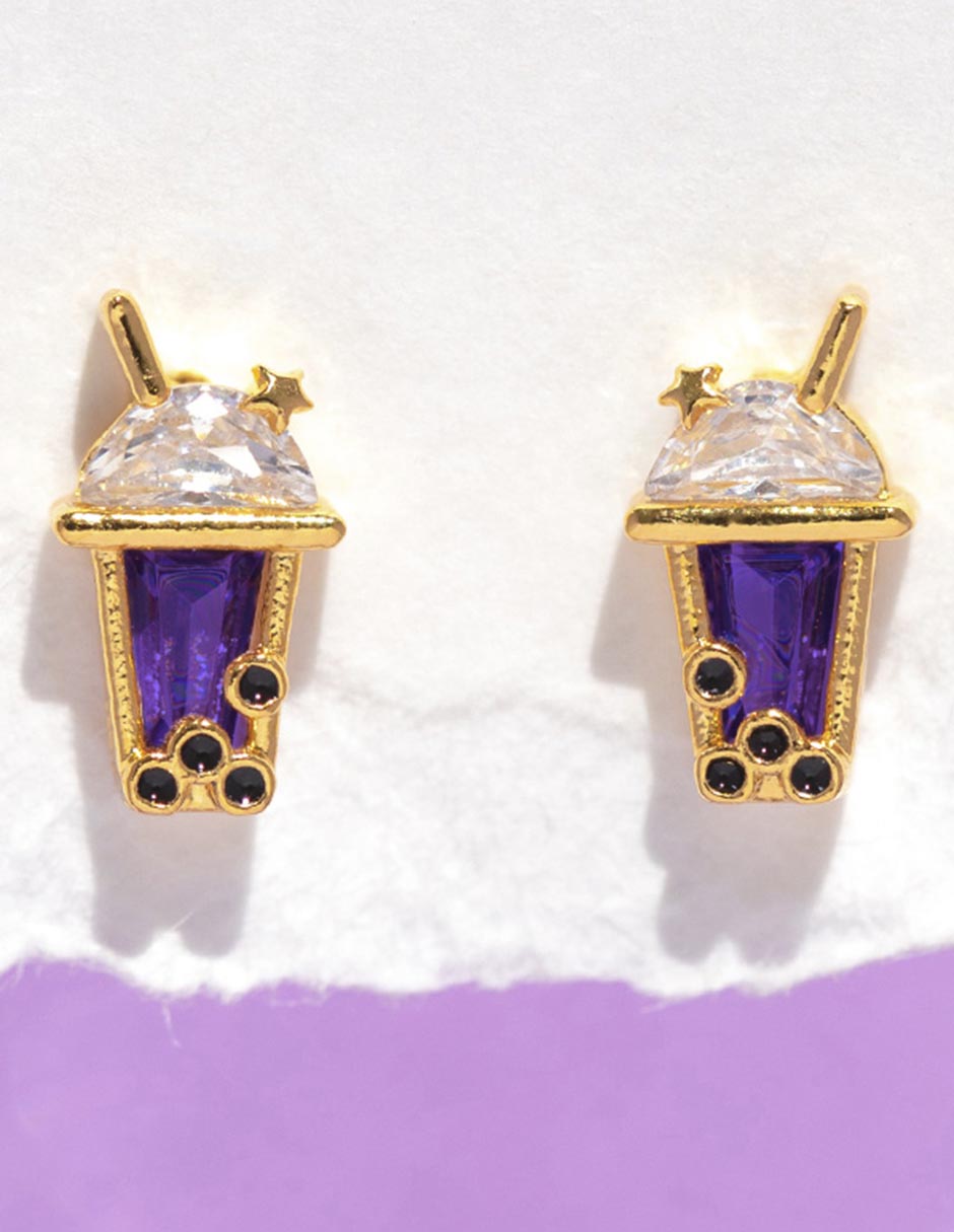 Aretes 18 K con acabado chapa de oro 2
