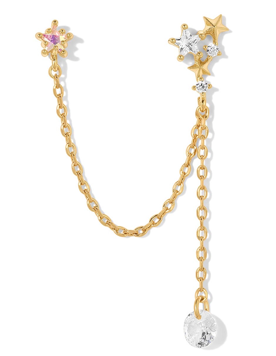 Aretes de estrella 18 K con acabado chapa de oro Aretes de estrella 18 K con acabado chapa de oro