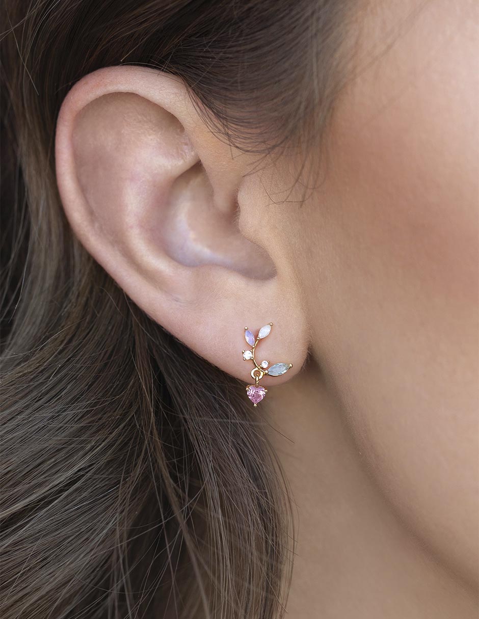 Aretes 18 K con acabado chapa de oro 3