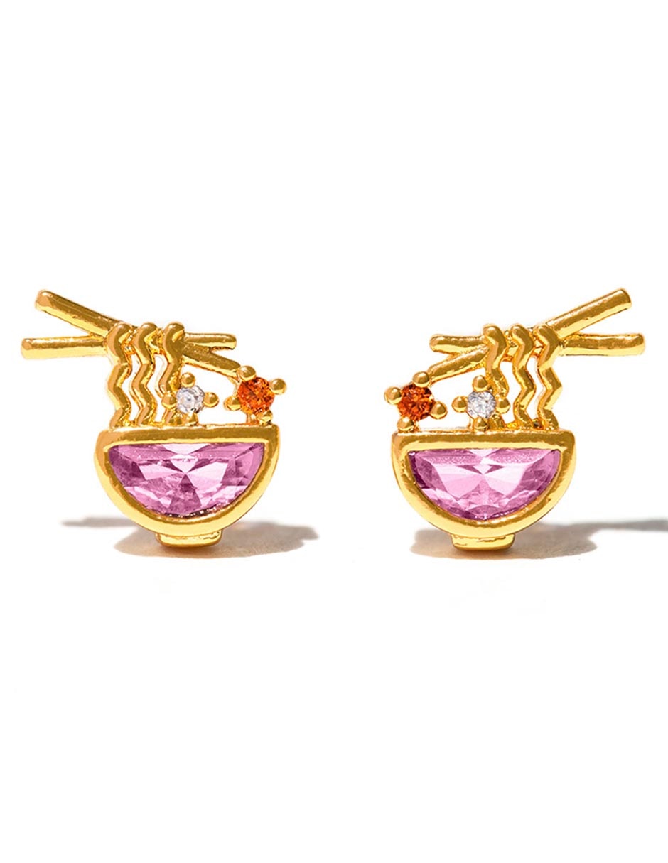 Aretes 18 K con acabado chapa de oro