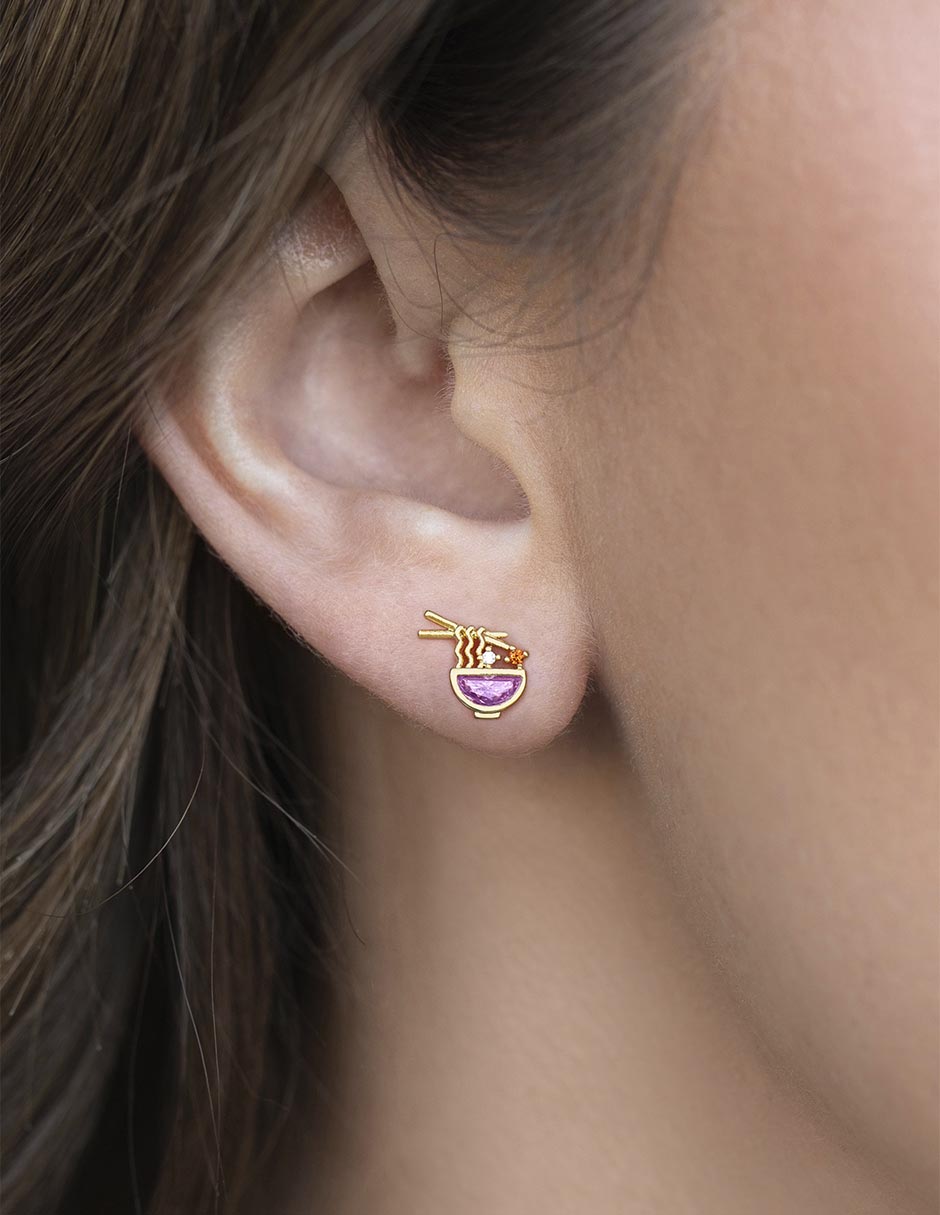 Aretes 18 K con acabado chapa de oro 3