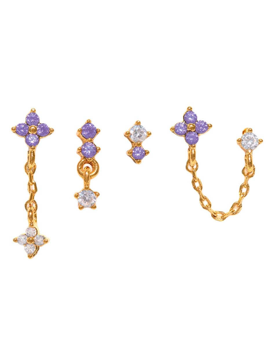 Aretes 18 K con acabado chapa de oro Aretes 18 K con acabado chapa de oro