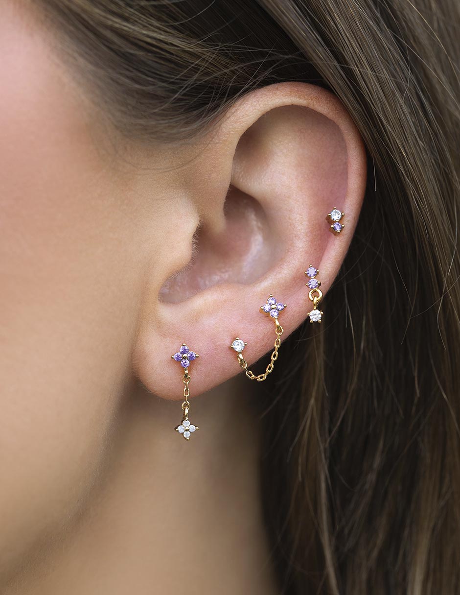 Aretes 18 K con acabado chapa de oro 2