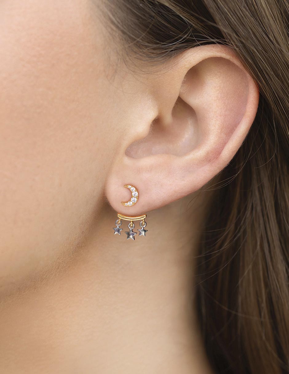 Aretes 18 K con acabado chapa de oro 3