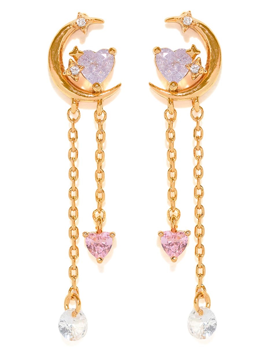 Aretes 18 K con acabado chapa de oro