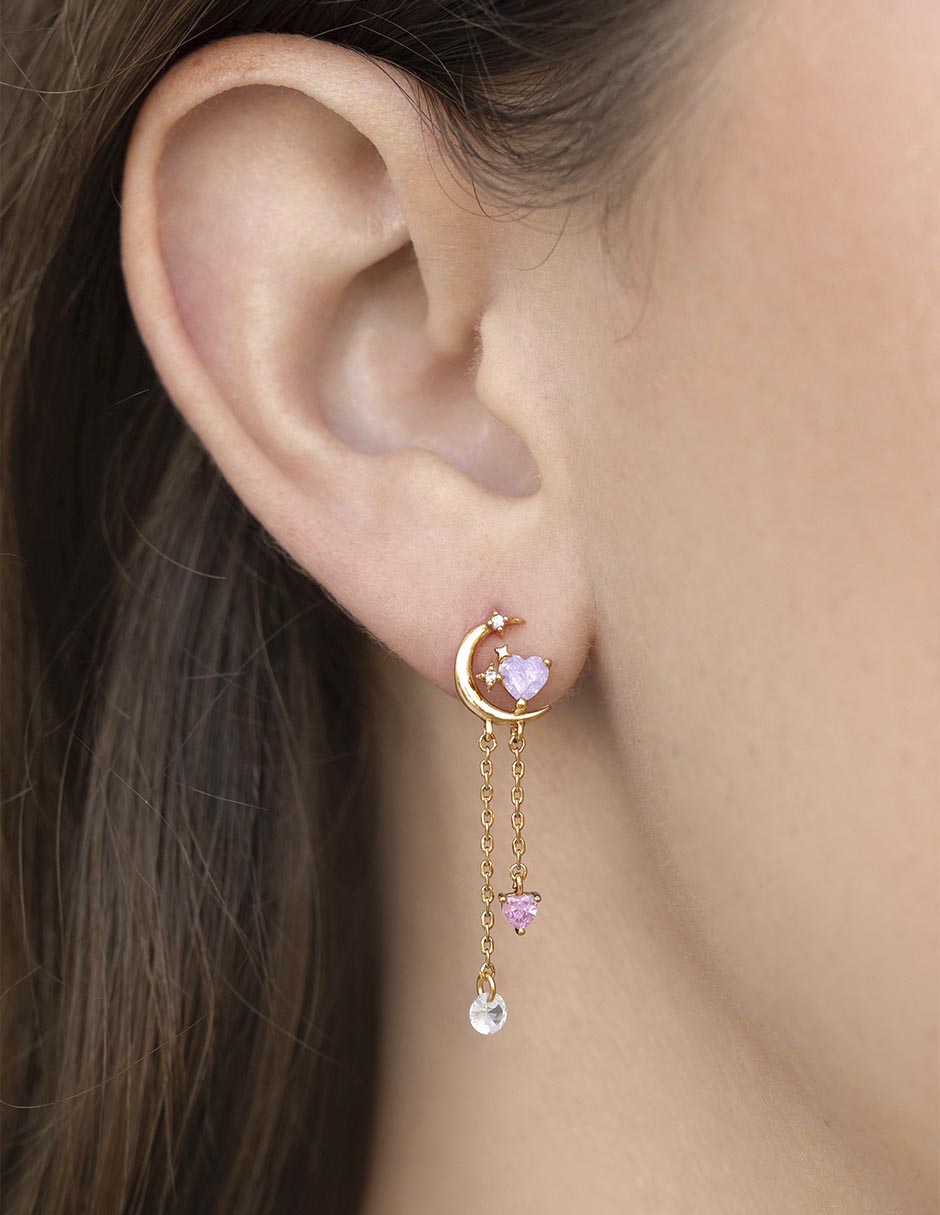 Aretes 18 K con acabado chapa de oro 2
