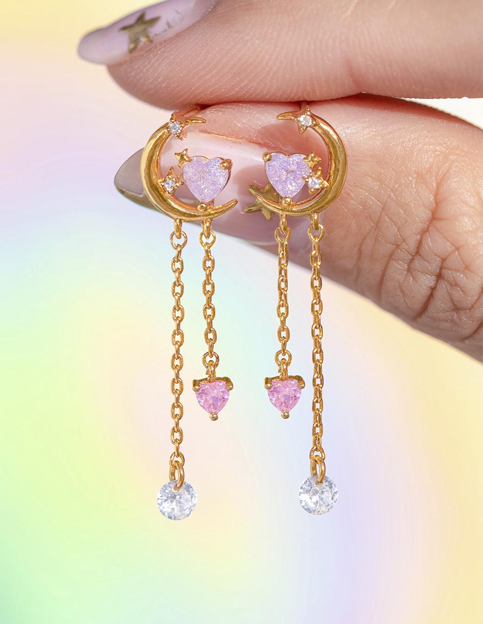 Aretes 18 K con acabado chapa de oro 3