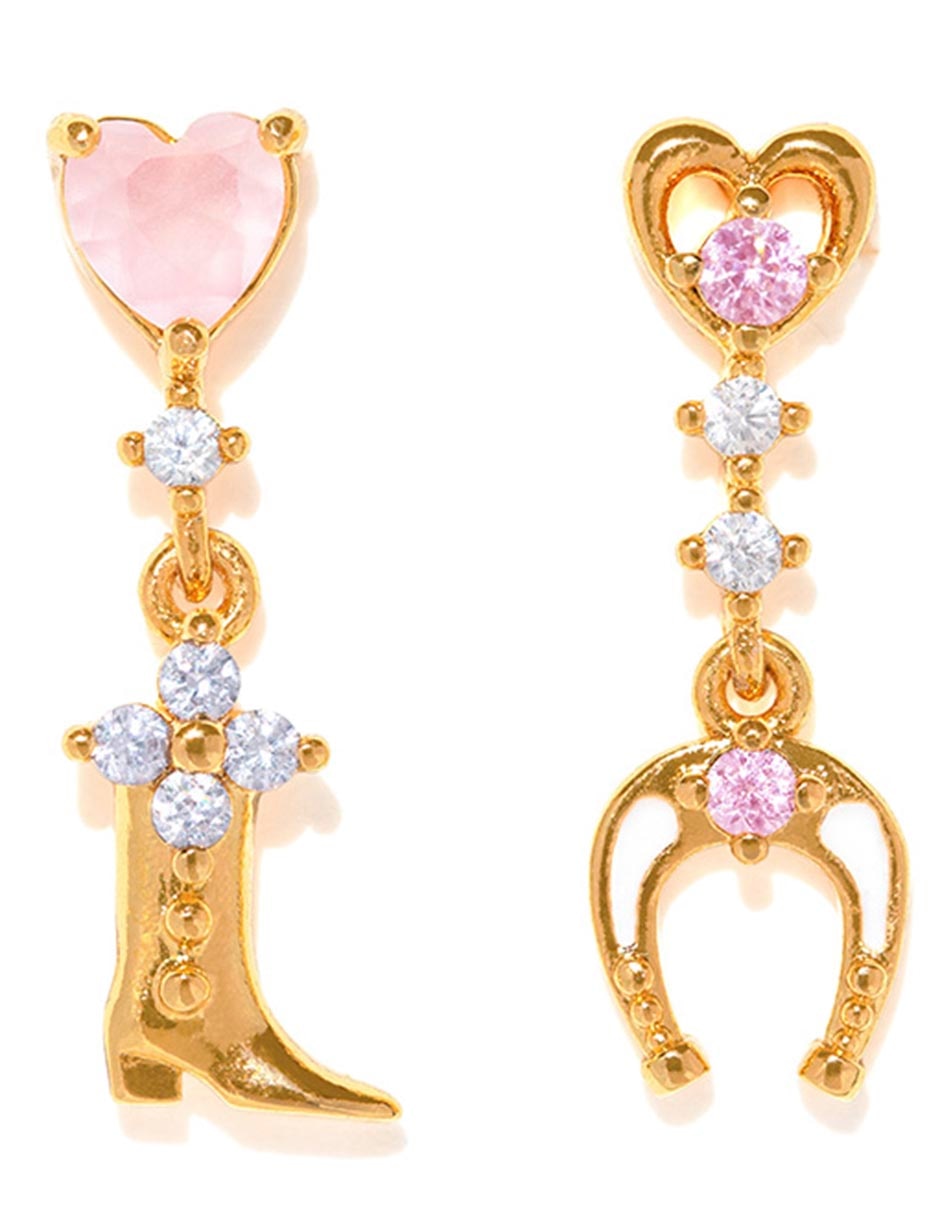 Set de aretes 18 K con acabado chapa de oro