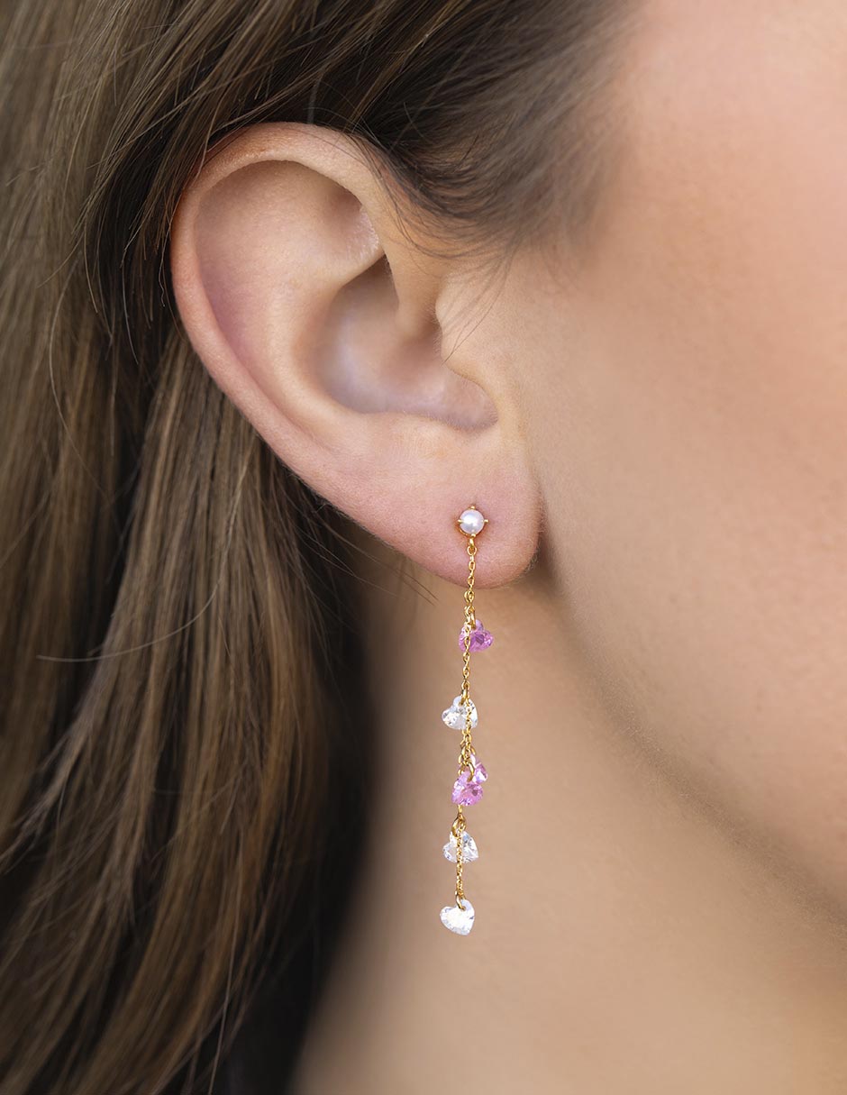 Aretes 18 K con acabado chapa de oro 2