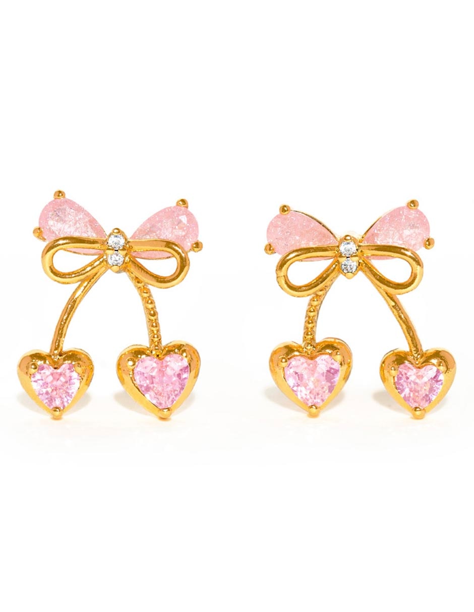 Aretes de pie 18 K con acabado chapa de oro