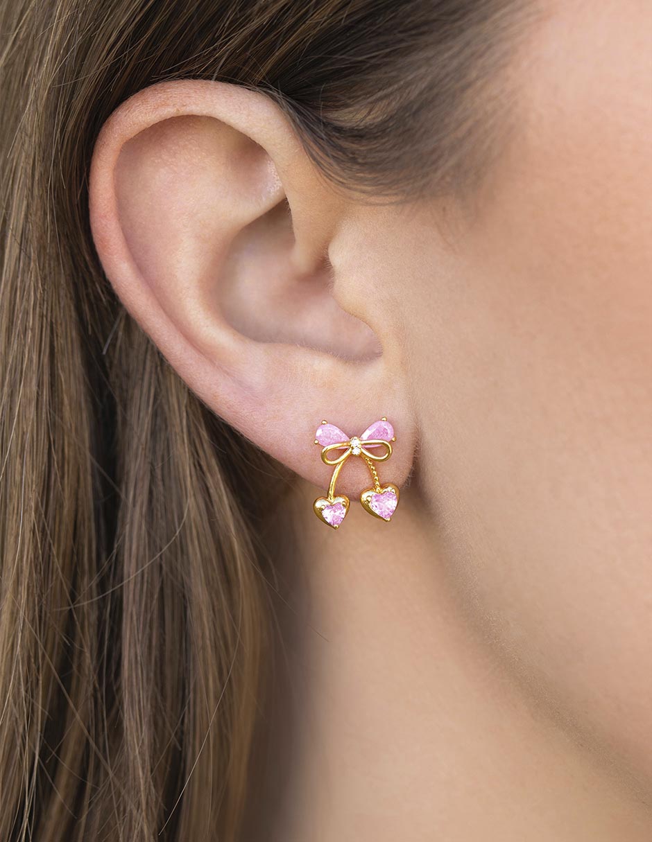Aretes de pie 18 K con acabado chapa de oro 2
