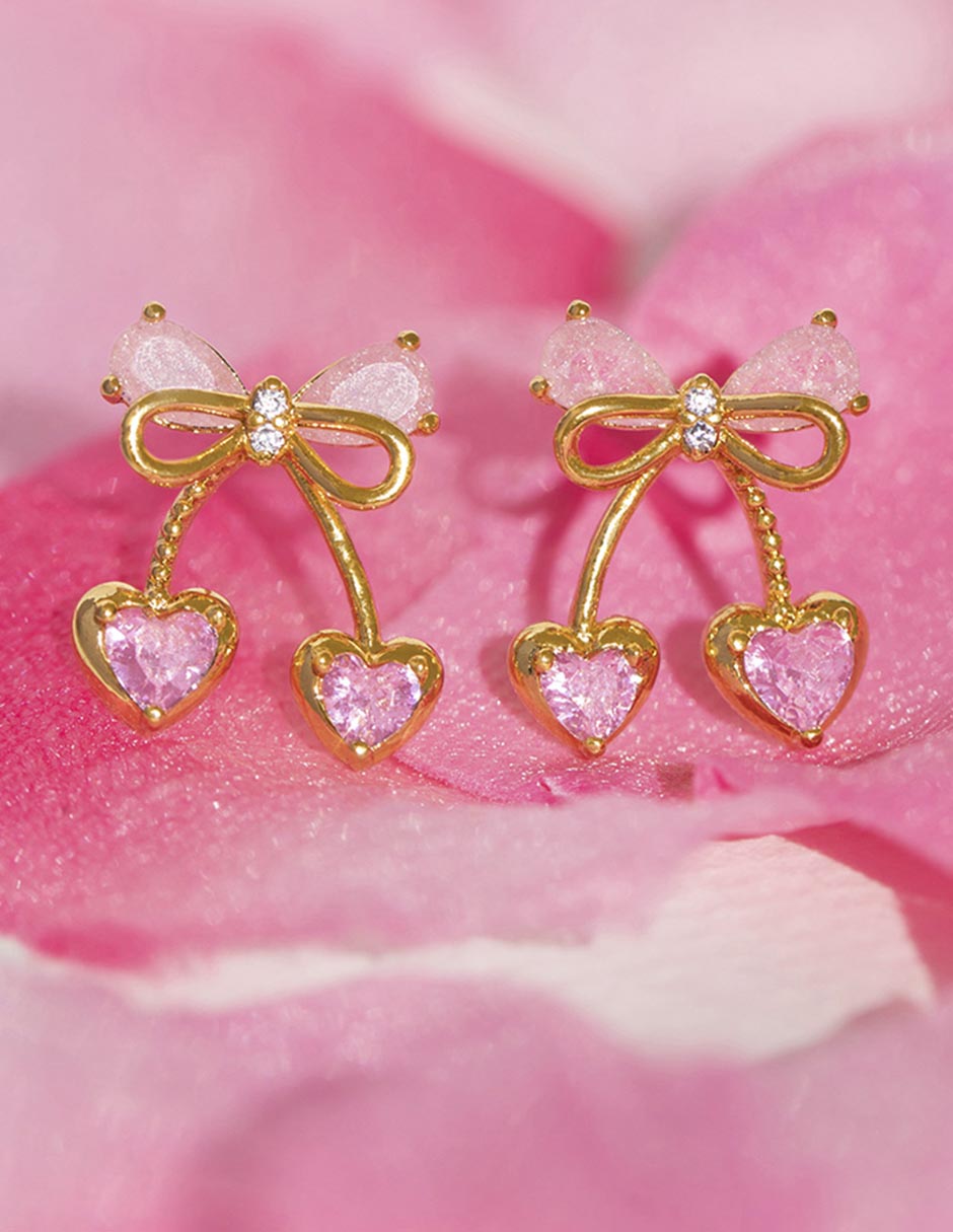 Aretes de pie 18 K con acabado chapa de oro 3
