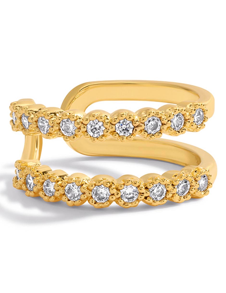Aretes circulares 18 K con acabado chapa de oro
