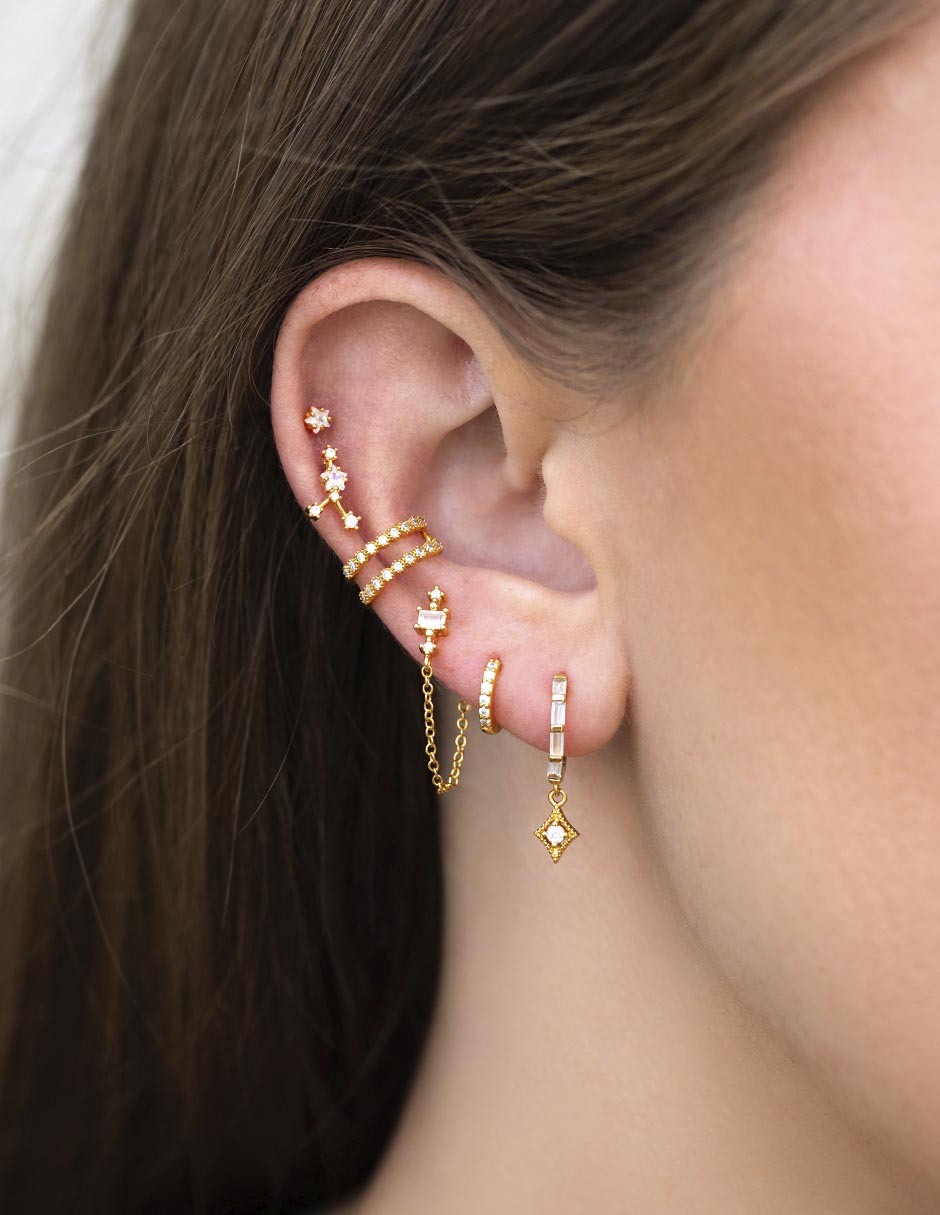 Aretes circulares 18 K con acabado chapa de oro 2