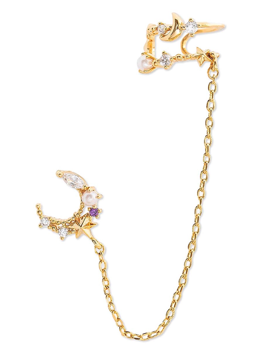 Aretes de luna 18 K con acabado chapa de oro Aretes de luna 18 K con acabado chapa de oro