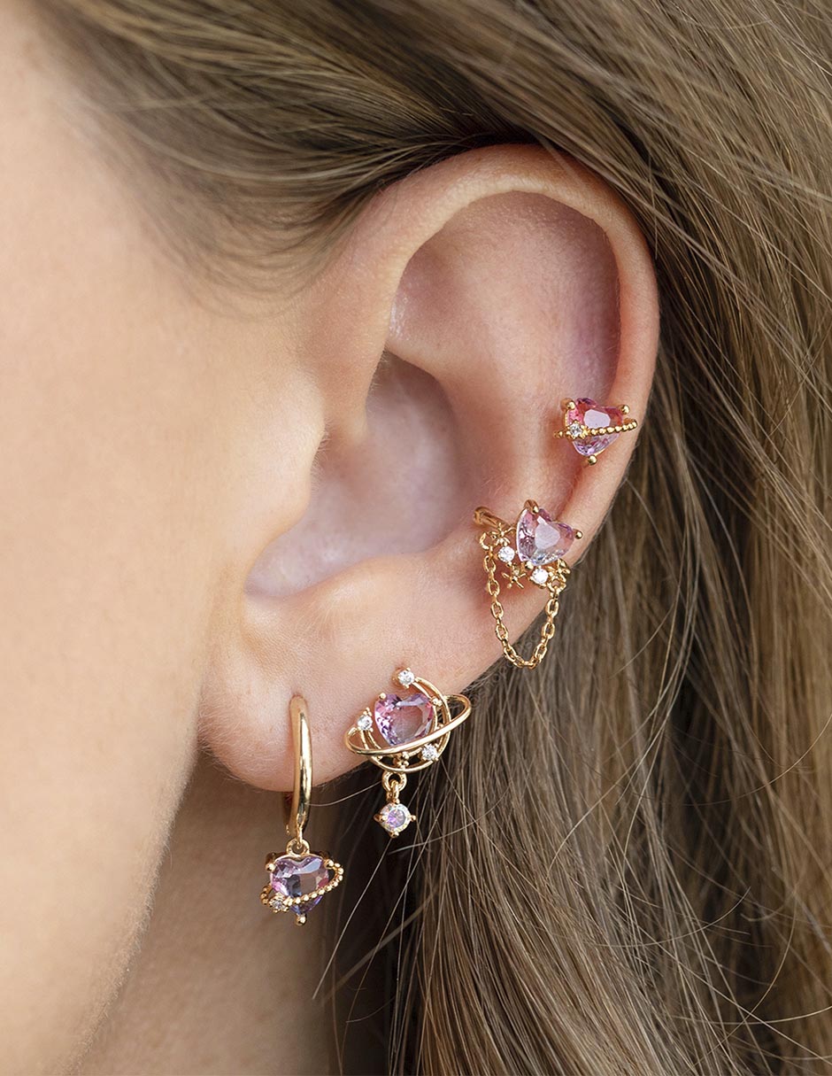 Aretes 18 K con acabado chapa de oro 3