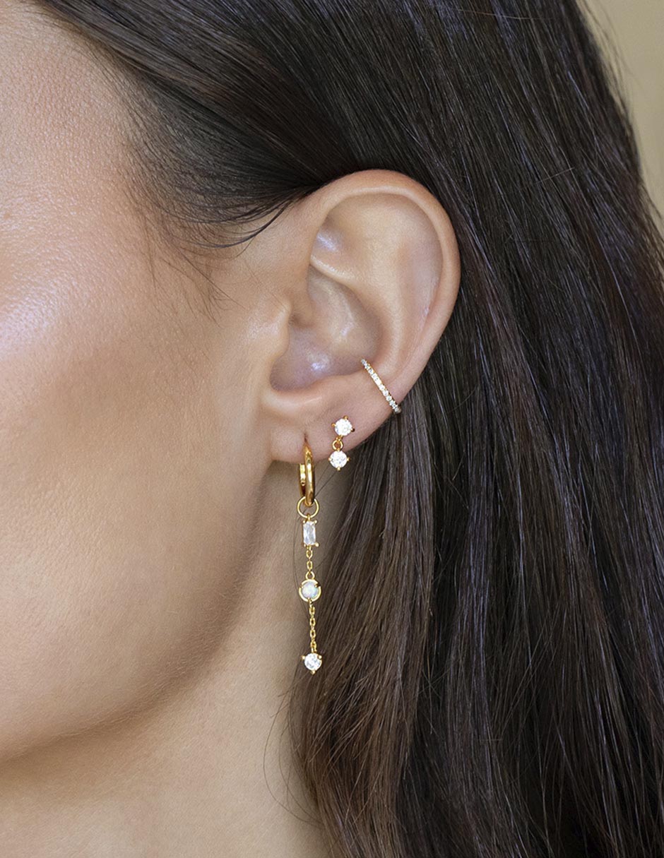 Aretes circulares con acabado chapa de oro 4