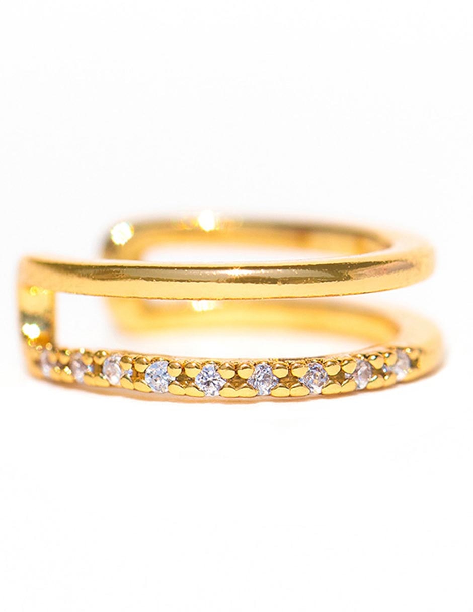 Aretes 18 K con acabado chapa de oro