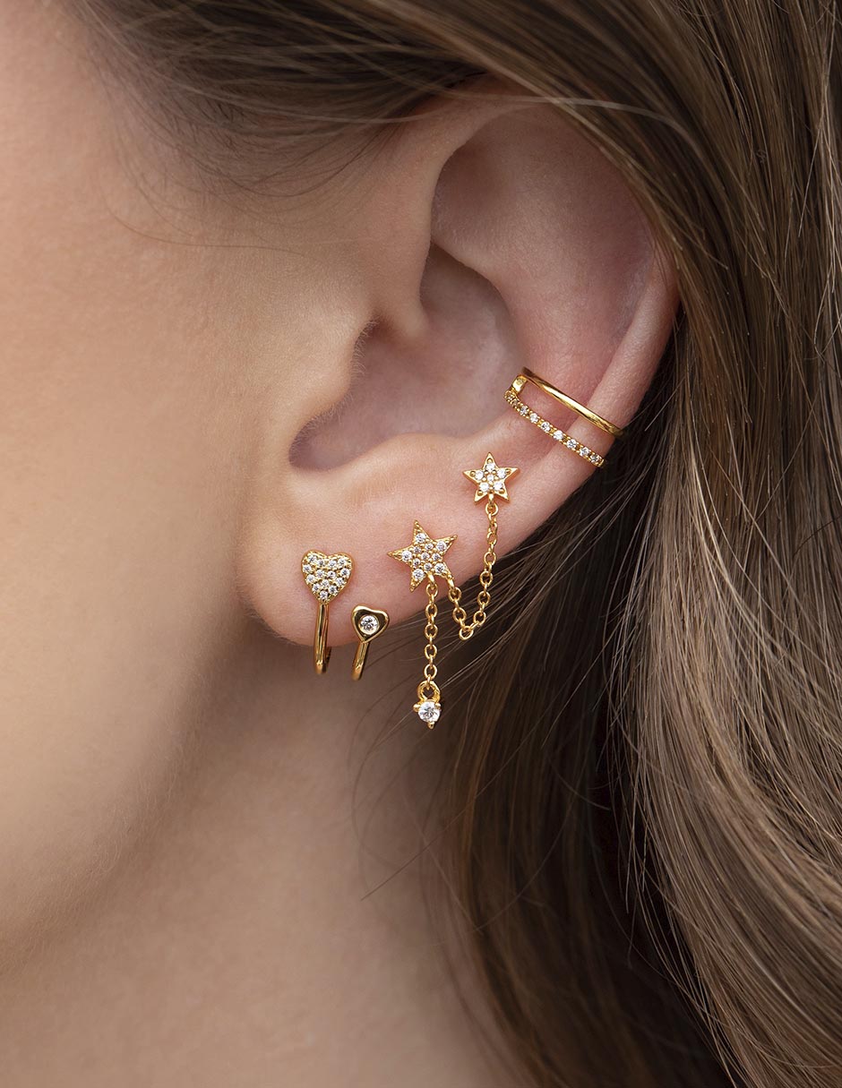 Aretes 18 K con acabado chapa de oro 2