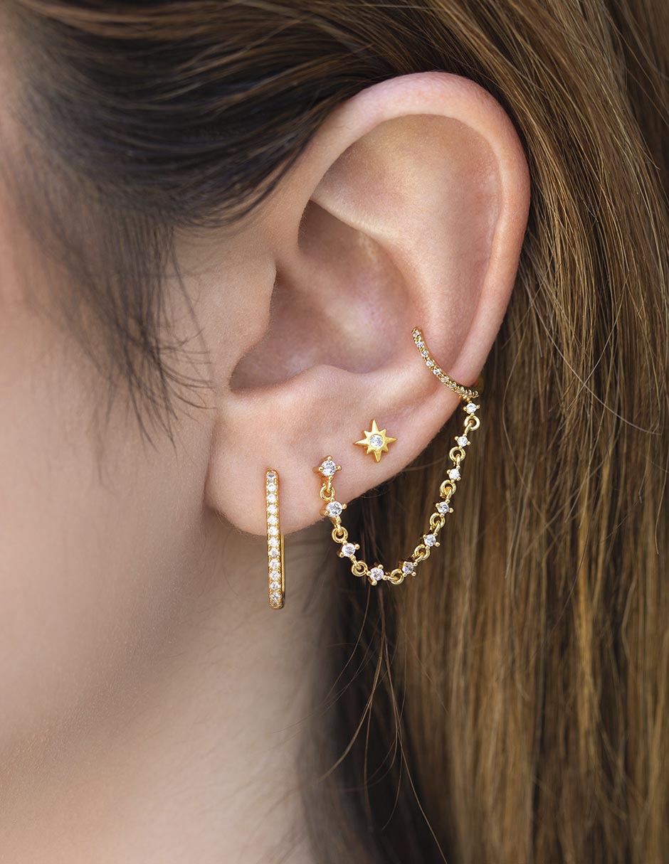Aretes 18 K con acabado chapa de oro 3