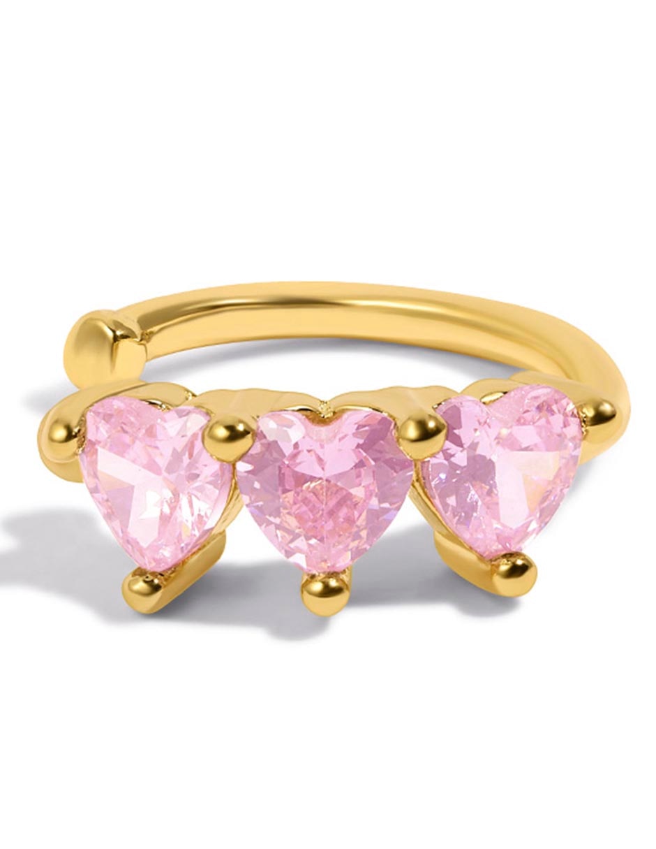 Aretes de corazón 18 K con acabado chapa de oro Aretes de corazón 18 K con acabado chapa de oro