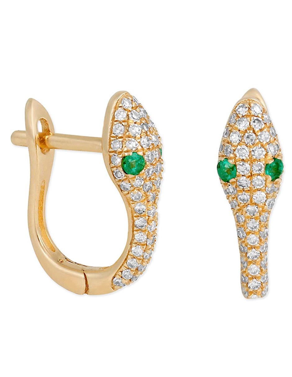Aretes de serpiente 18 K con acabado chapa de oro