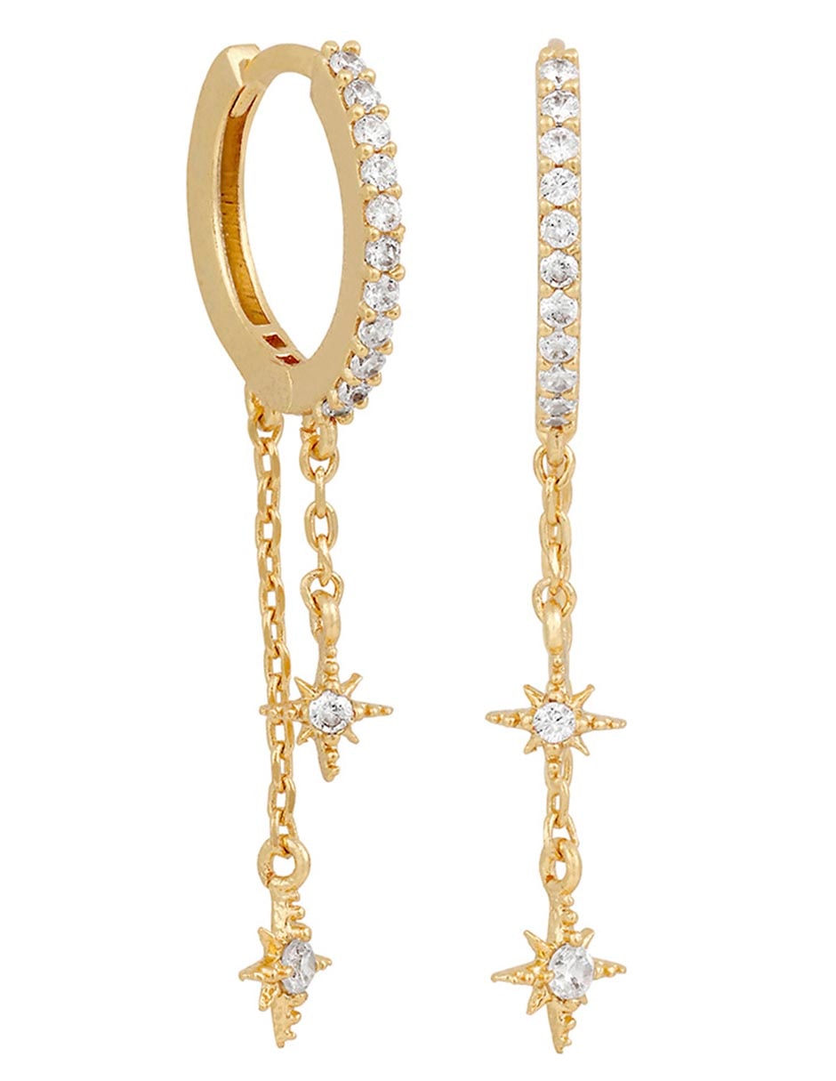 Aretes 18 K con acabado chapa de oro Aretes 18 K con acabado chapa de oro