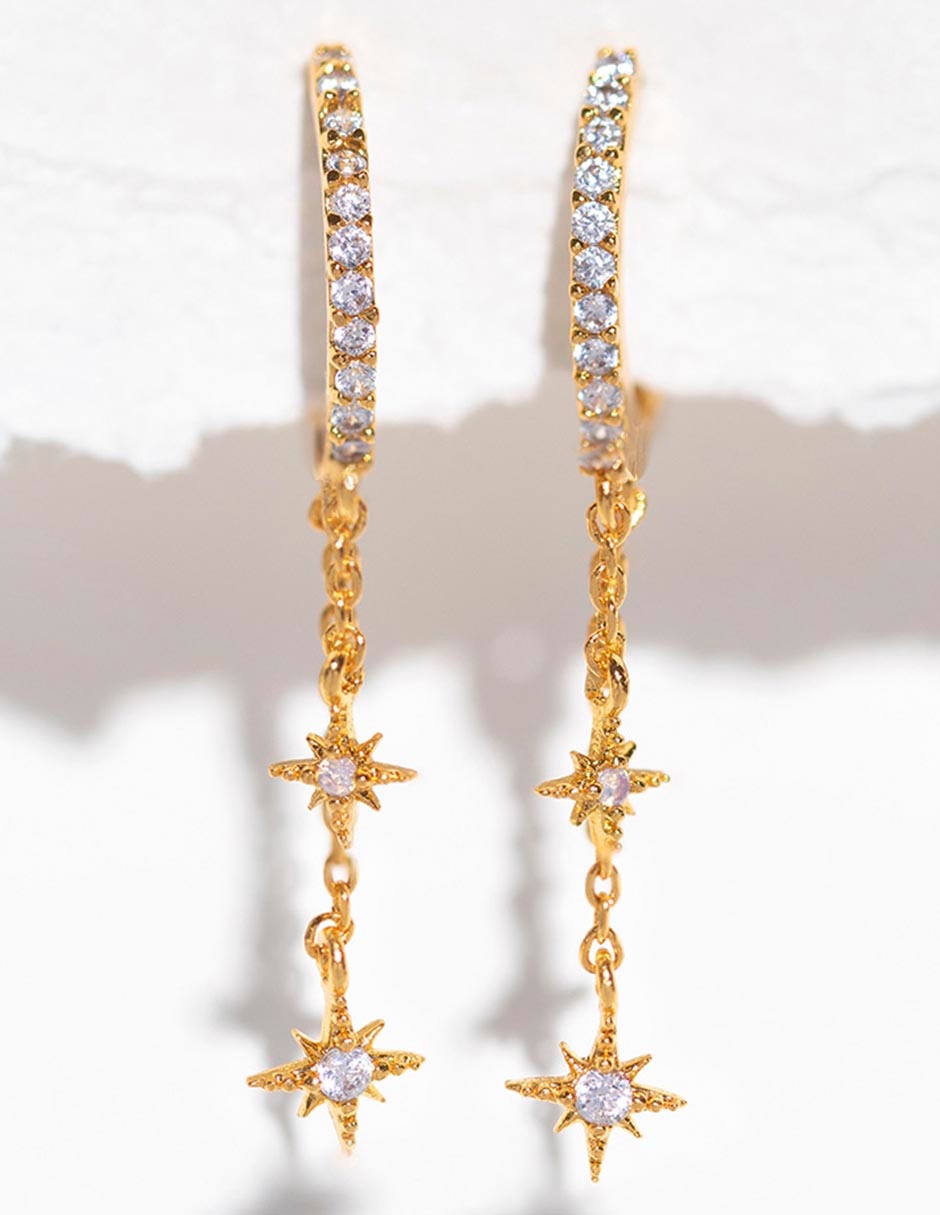 Aretes 18 K con acabado chapa de oro 2