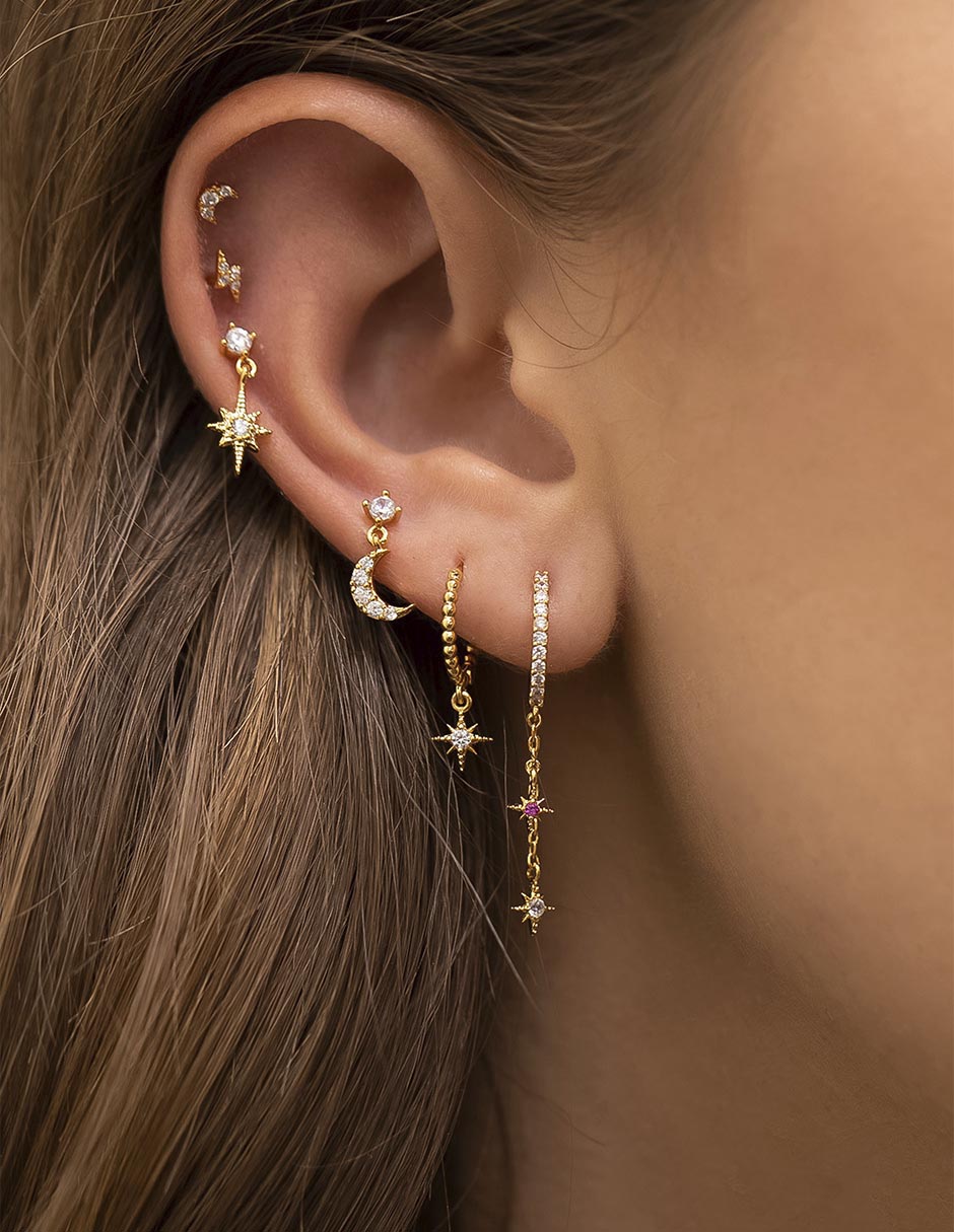 Aretes 18 K con acabado chapa de oro 3