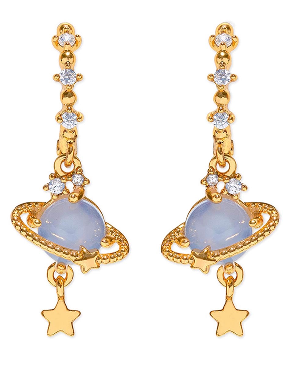 Aretes 18 K con acabado chapa de oro