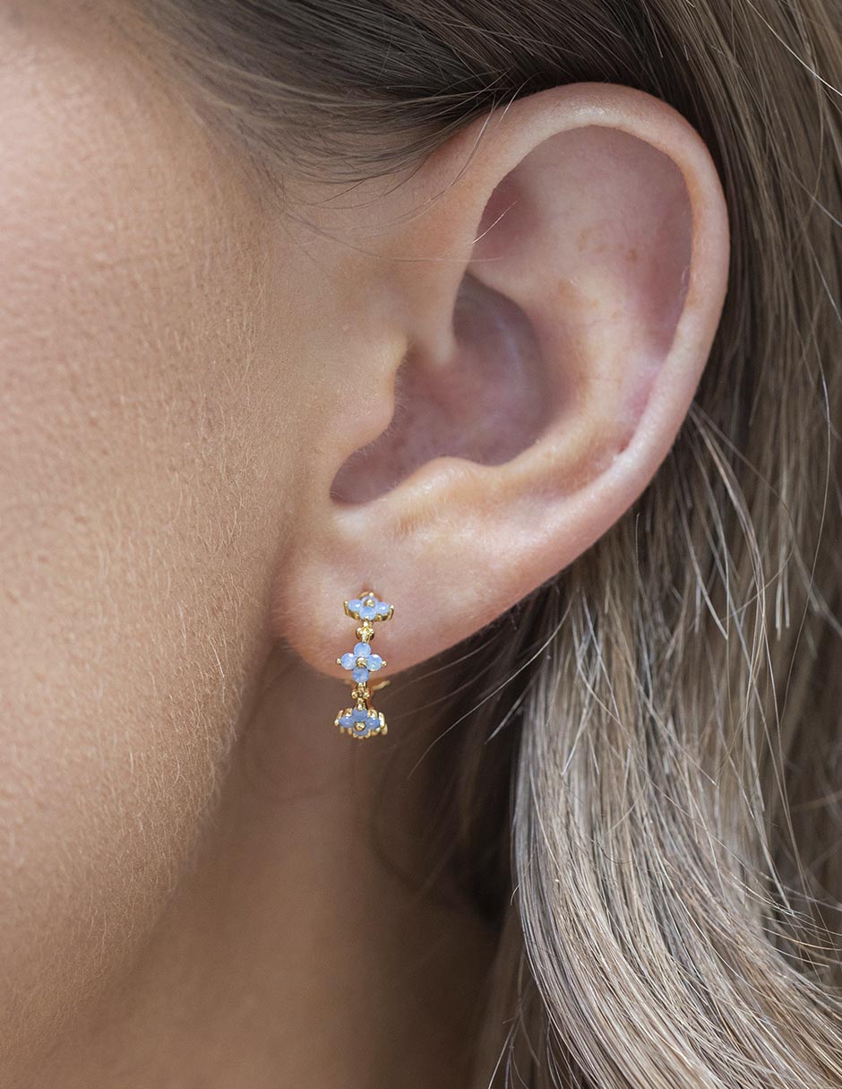 Aretes 18 K con acabado chapa de oro 2