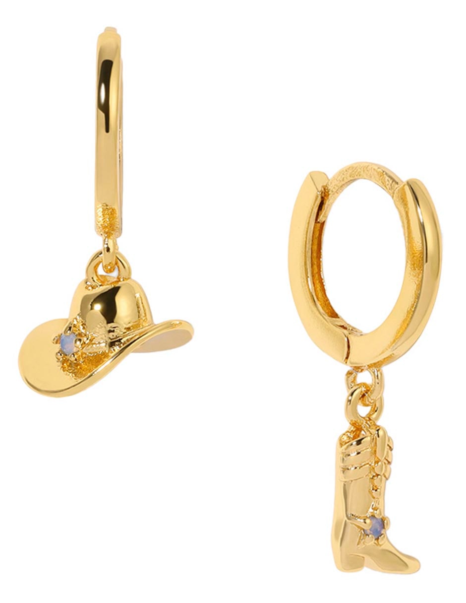 Aretes 18 K con acabado chapa de oro