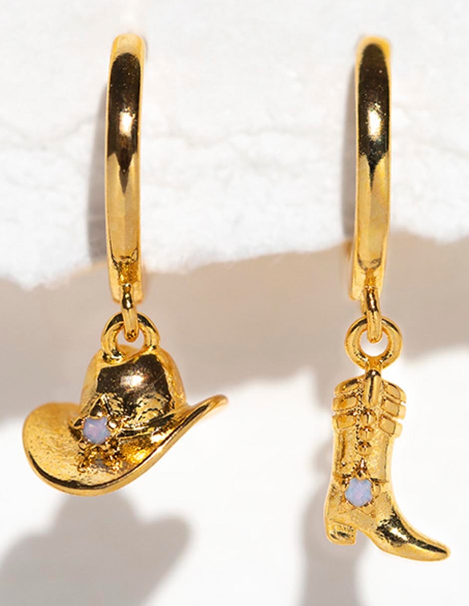 Aretes 18 K con acabado chapa de oro 3