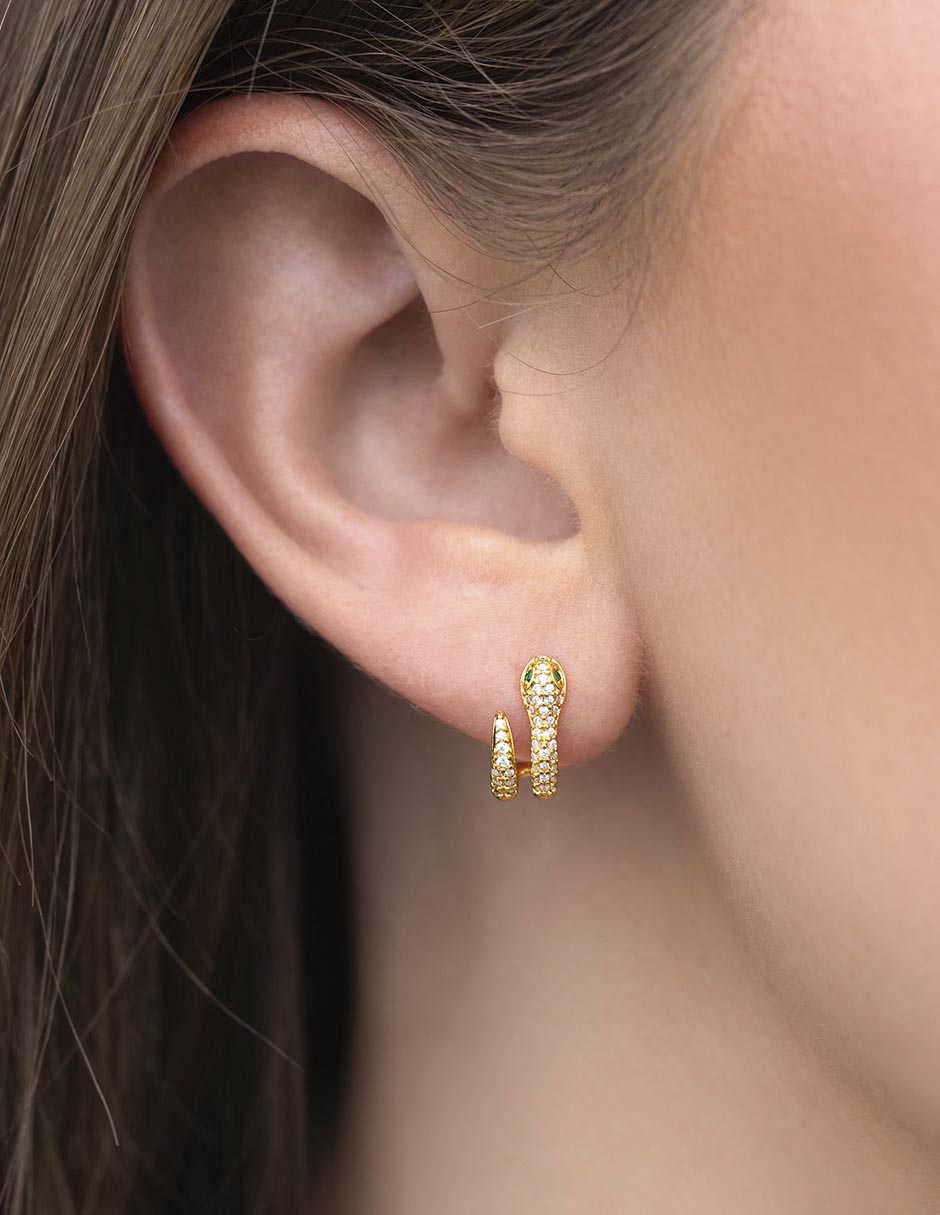 Aretes 18 K con acabado chapa de oro 2