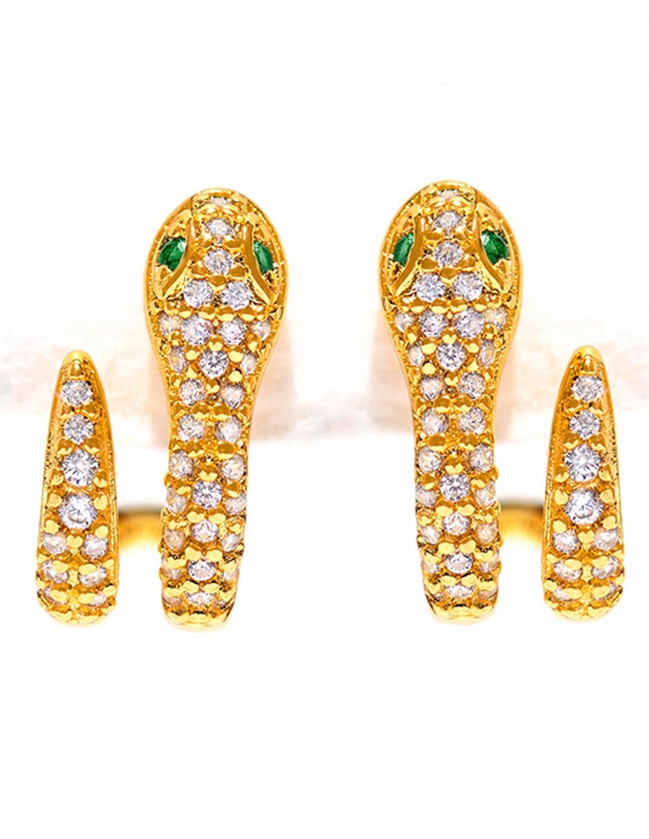 Aretes 18 K con acabado chapa de oro 3