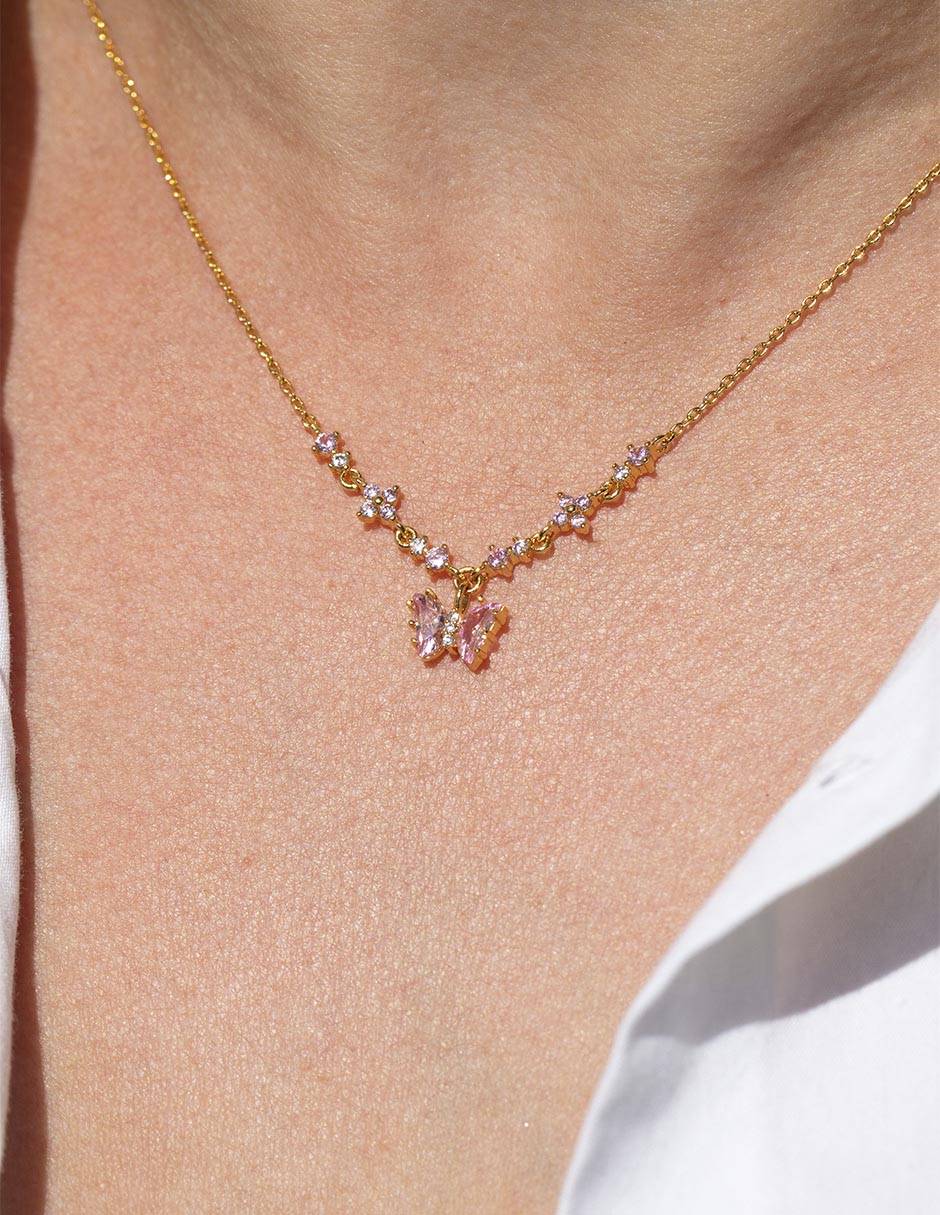 Collar mariposa Garden con acabado baño de oro 18 K 2