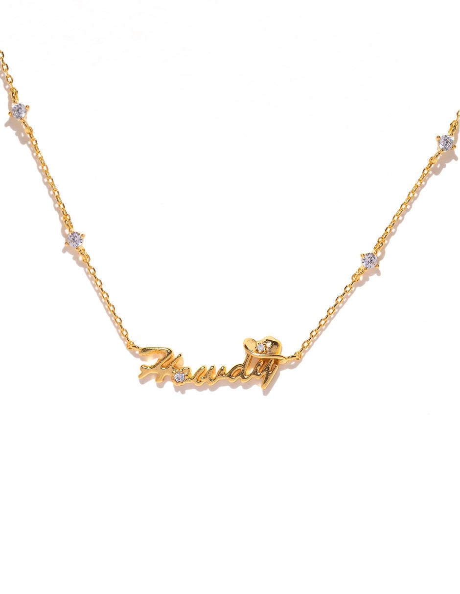 Collar de texto Howdy