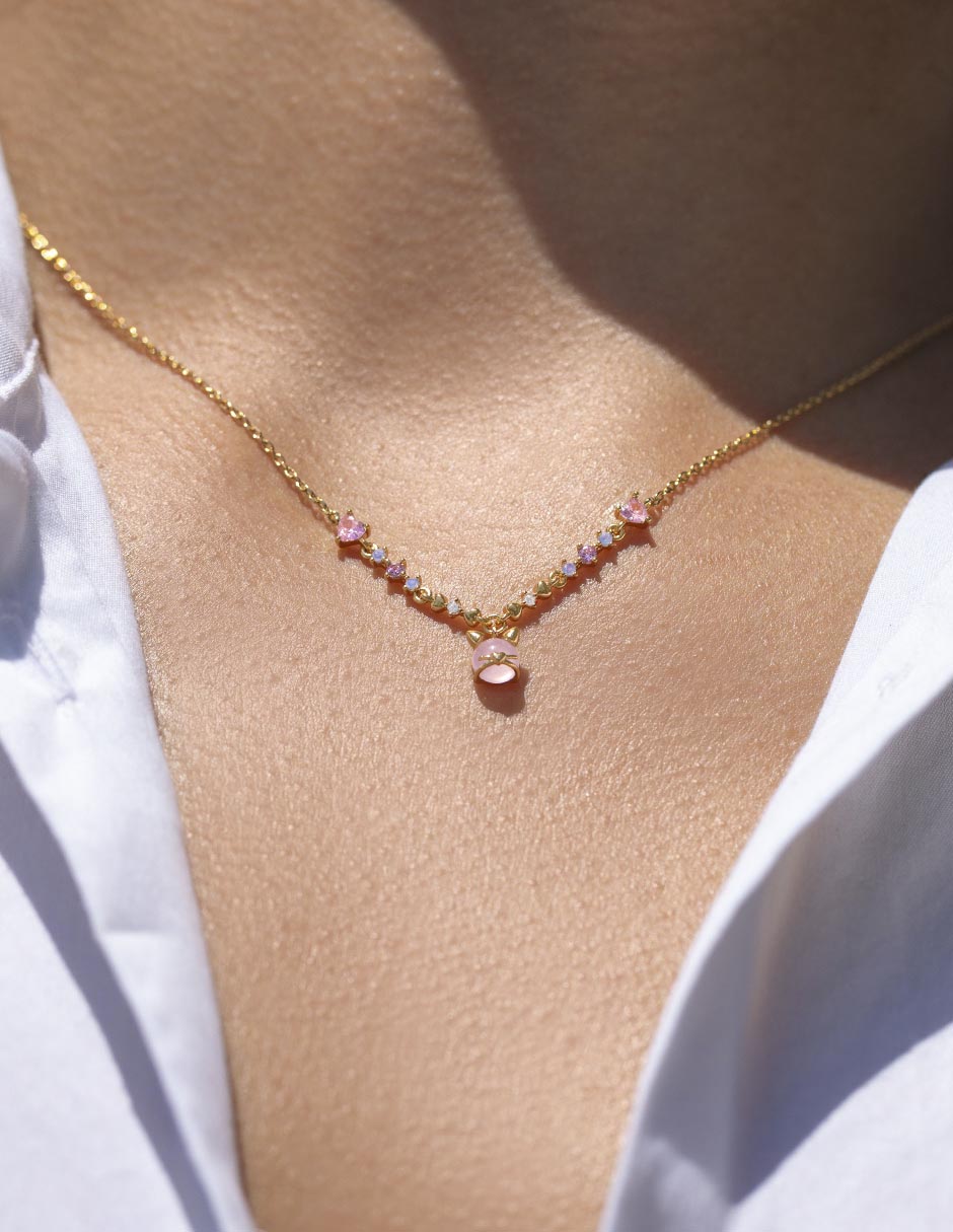 Collar gato Kitty Kat con acabado baño de oro 18 K 3