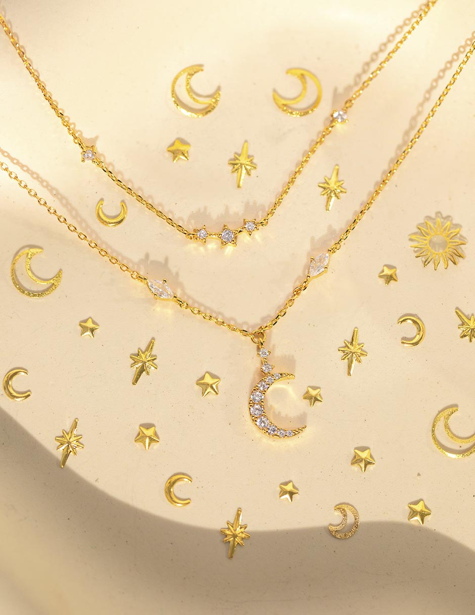 Collar Galaxy con acabado baño de oro 18 K 3